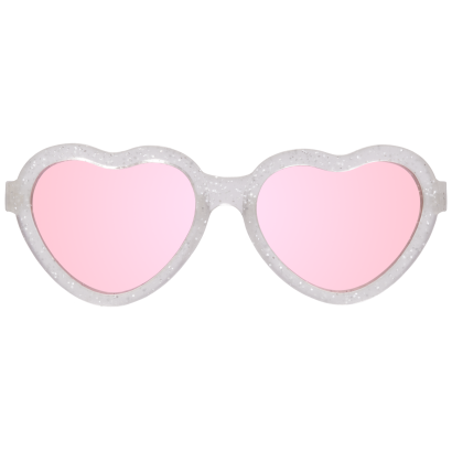BABIATORS Hearts Silver Shimmer, sluneční brýle stříbrné třpytky, 0-2 roky